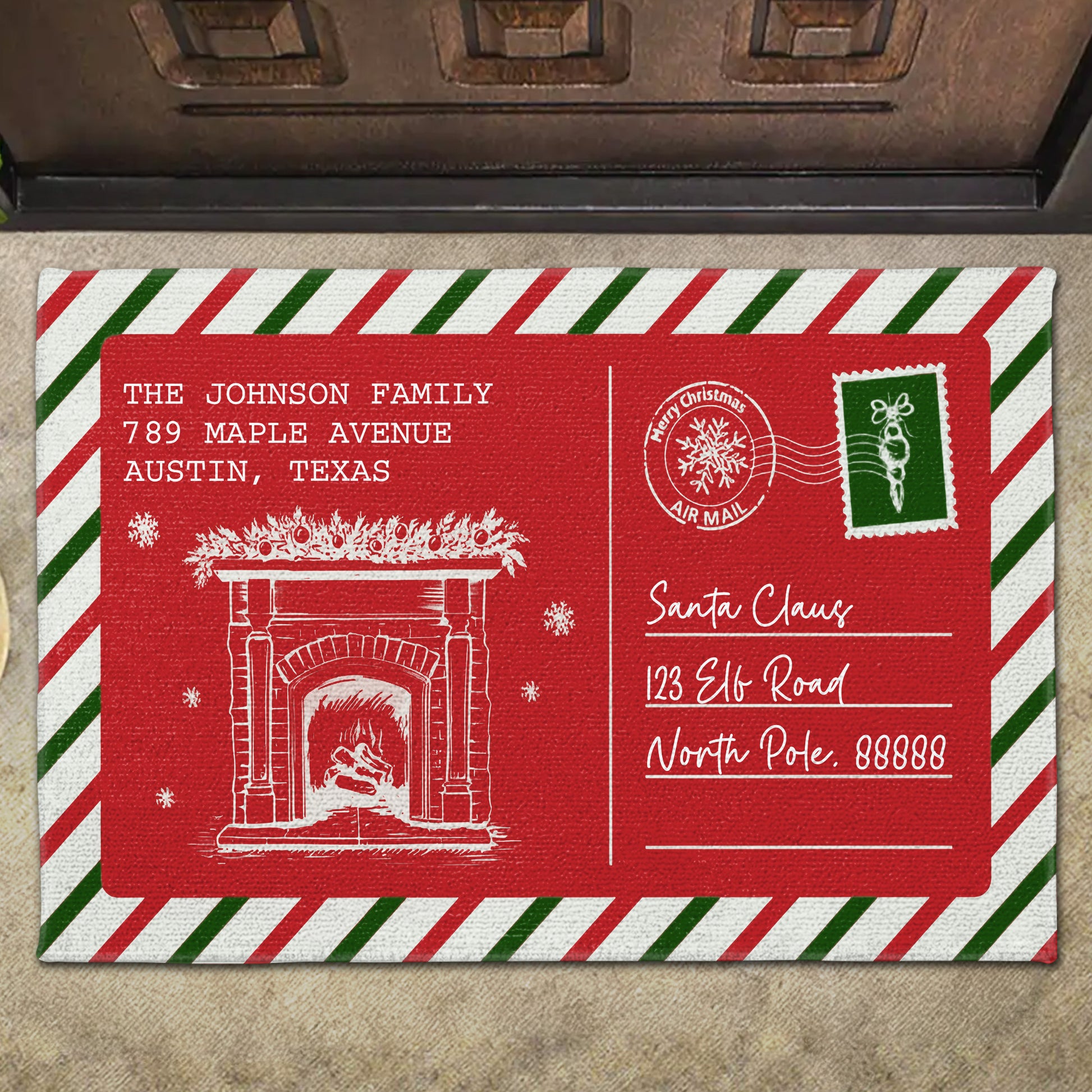 Merry Christmas From Your Family, Celebrate With Festive Fireplace Design