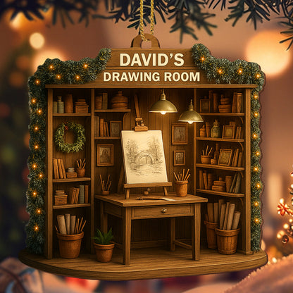 David's Drawing Room With Books and Art Supplies