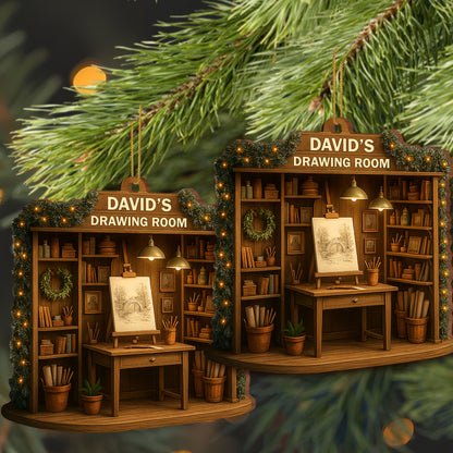 David's Drawing Room With Books and Art Supplies