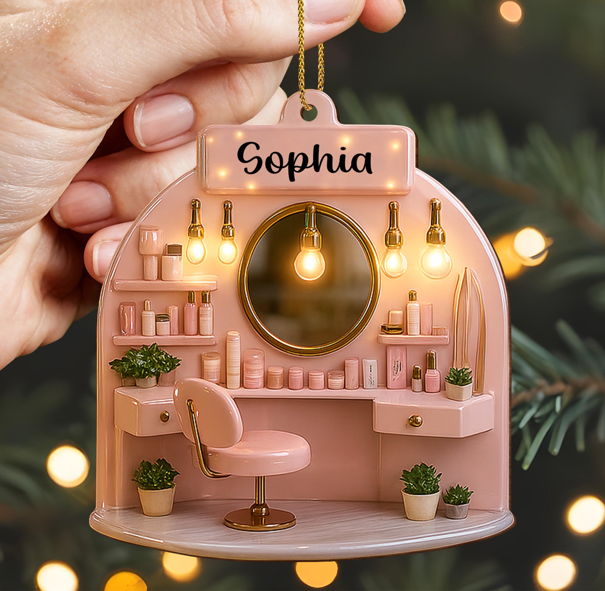 Customizable Beauty Salon Ornament With Stylish Vanity