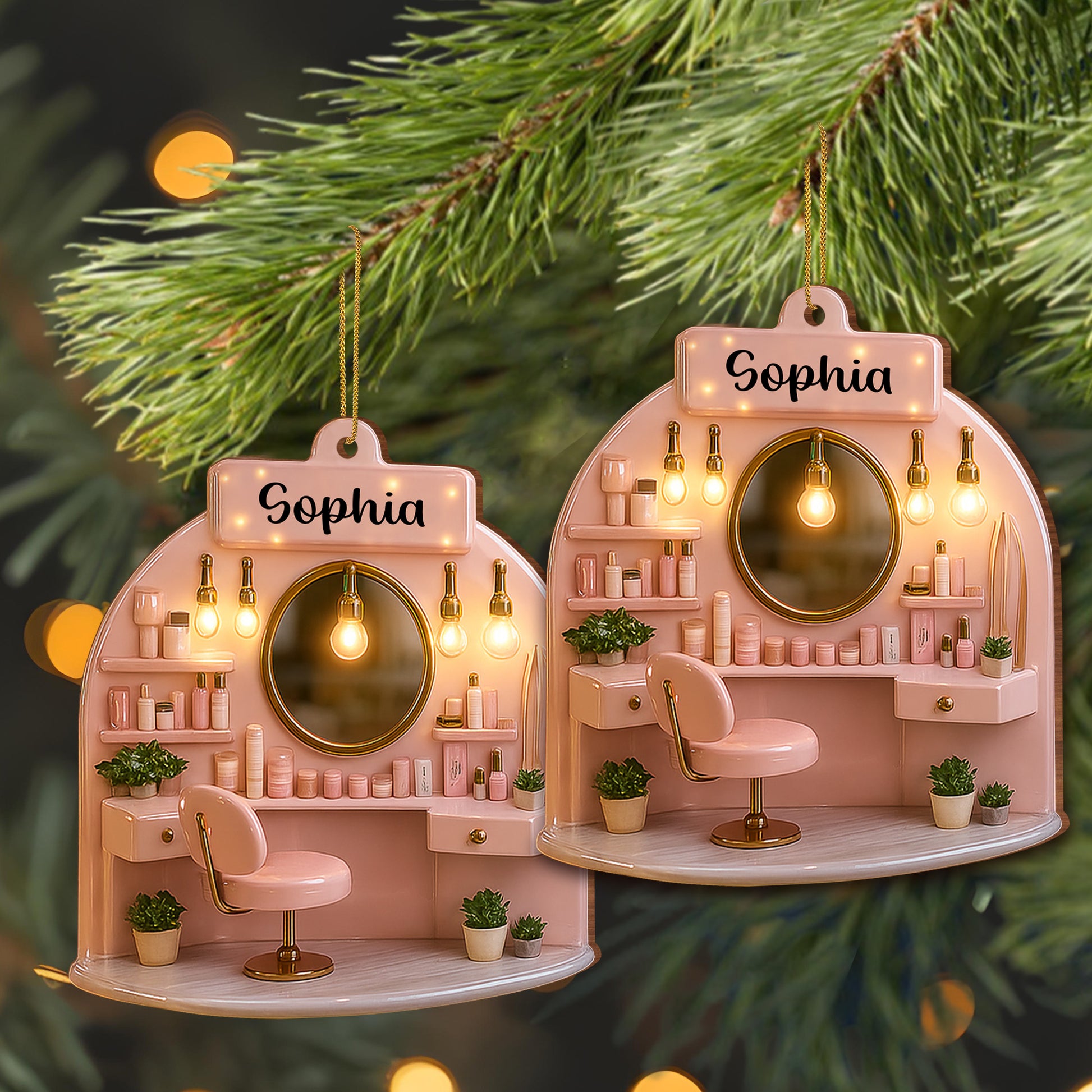 Customizable Beauty Salon Ornament With Stylish Vanity