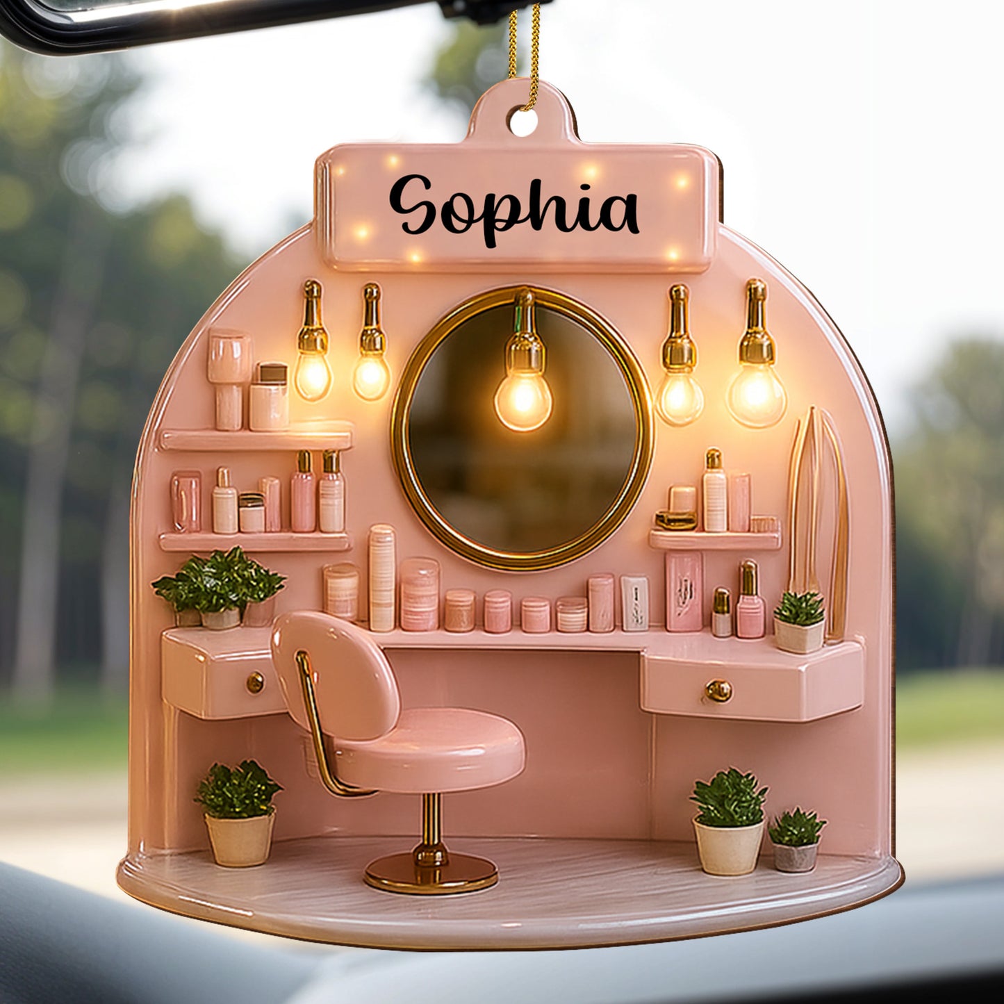 Customizable Beauty Salon Ornament With Stylish Vanity