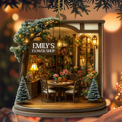 Cozy Christmas Flower Shop Scene