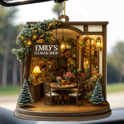 Cozy Christmas Flower Shop Scene