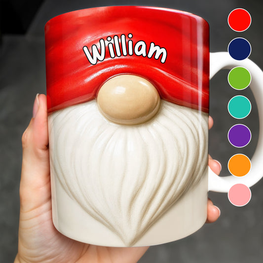 Deléitate con cada sorbo con el diseño festivo de barba y sombrero rojo - Taza de café personalizada - XMAS062_MG