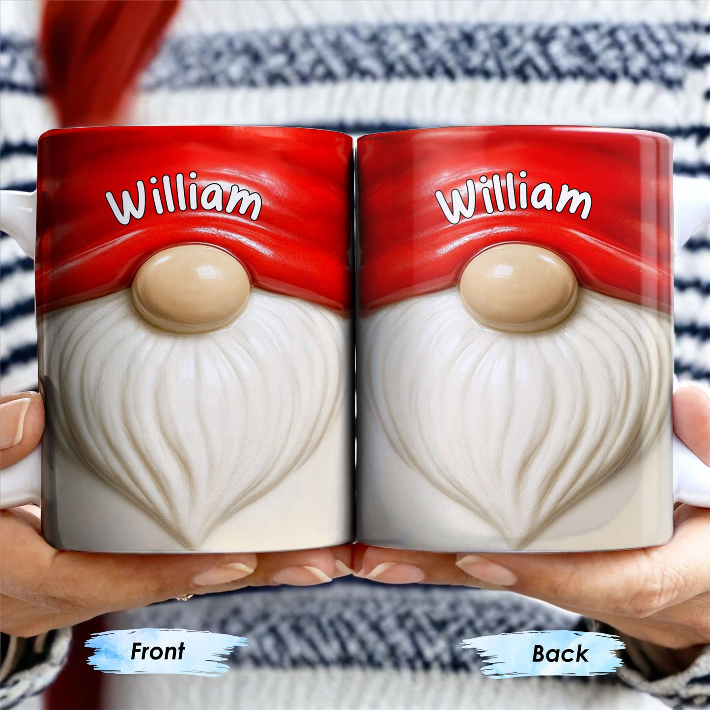 Savourez chaque gorgée avec ce mug personnalisé à motif de barbe festive et de chapeau rouge – XMAS062_MG