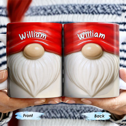 Savourez chaque gorgée avec ce mug personnalisé à motif de barbe festive et de chapeau rouge – XMAS062_MG