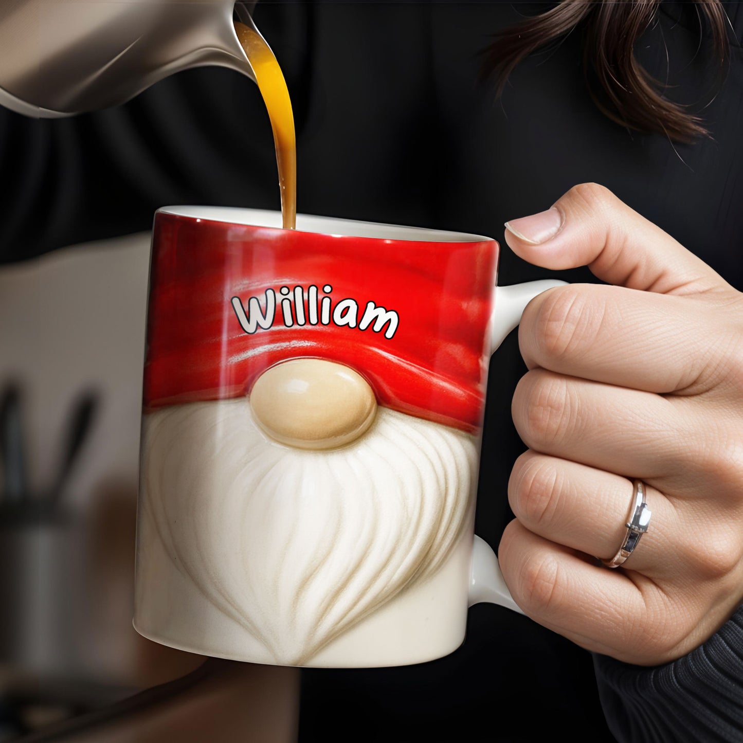 Savourez chaque gorgée avec ce mug personnalisé à motif de barbe festive et de chapeau rouge – XMAS062_MG