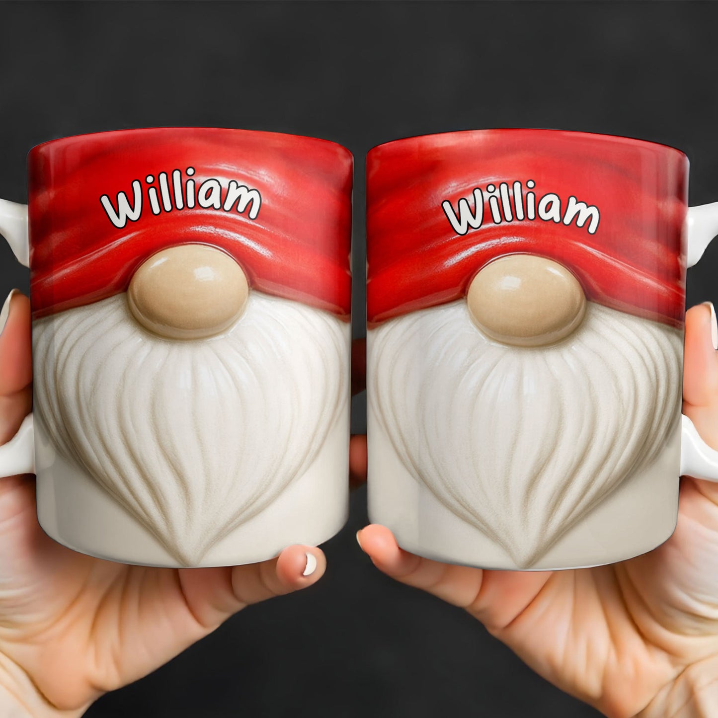 Savourez chaque gorgée avec ce mug personnalisé à motif de barbe festive et de chapeau rouge – XMAS062_MG