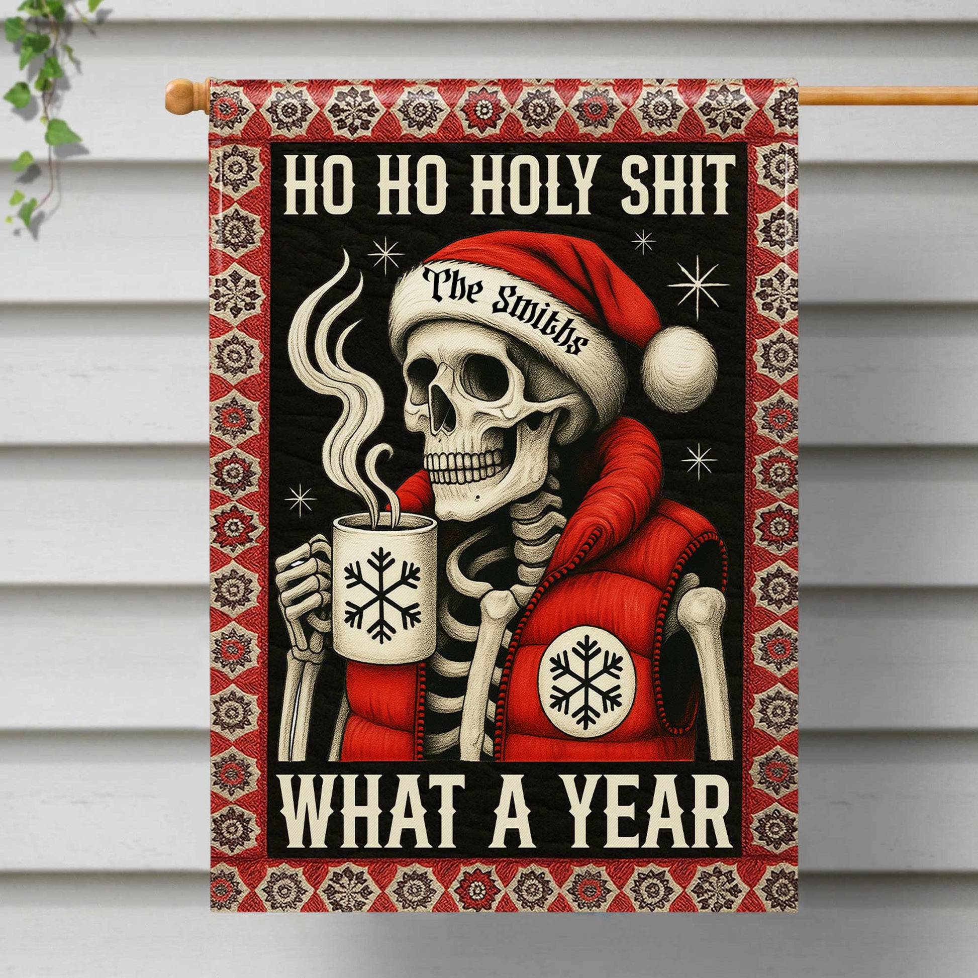 Ho Ho Holy S**t, What A Year, Skeleton With Mug