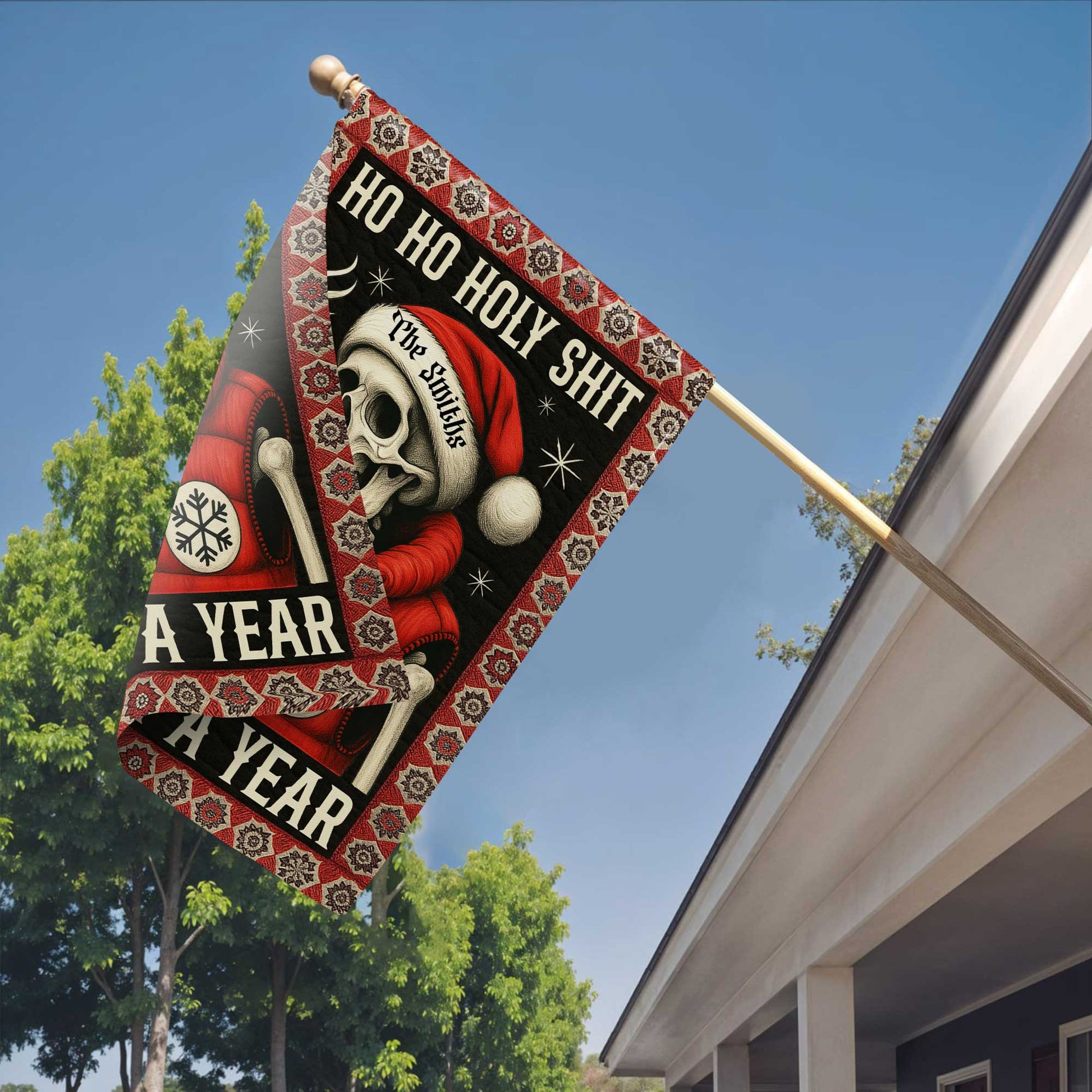 Ho Ho Holy S**t, What A Year, Skeleton With Mug