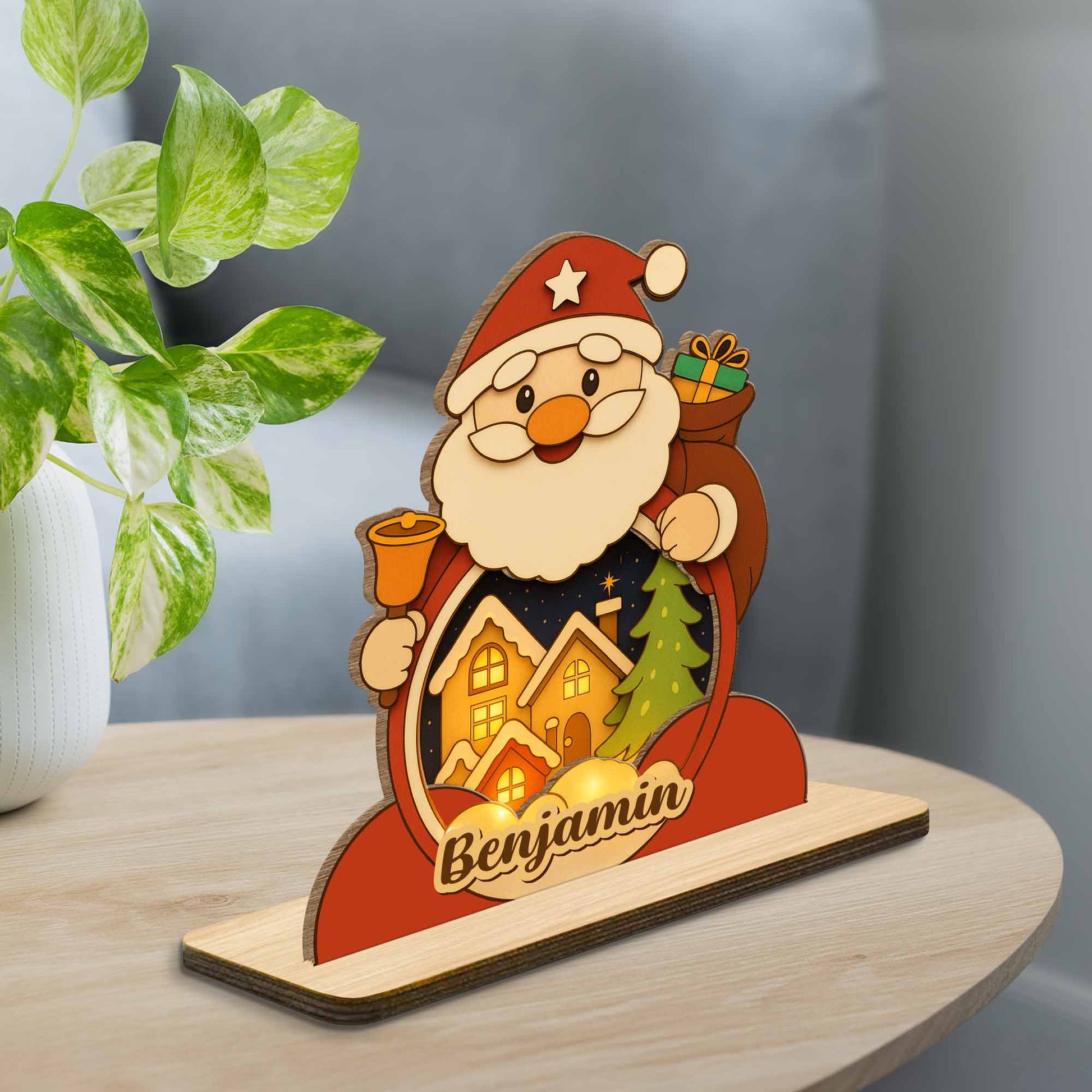 Celebrate The Festive Season With Santa Claus And Christmas Tree