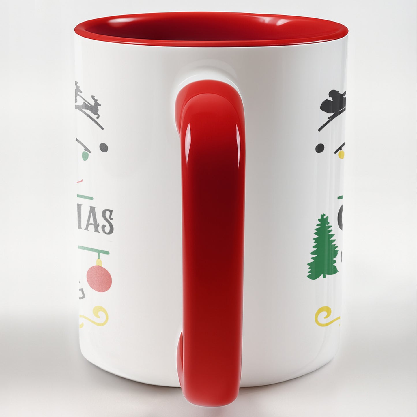Christmas Movie Watching Mug With Tree, Sleigh, Ornament
