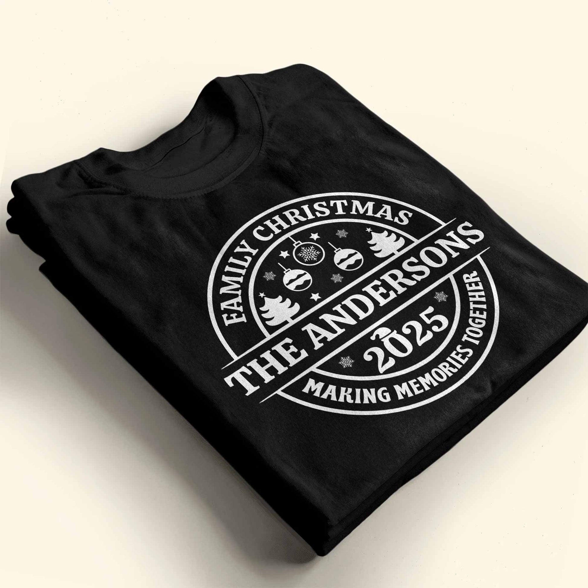 Family Christmas Making Memories Together With Christmas Trees And Ornaments