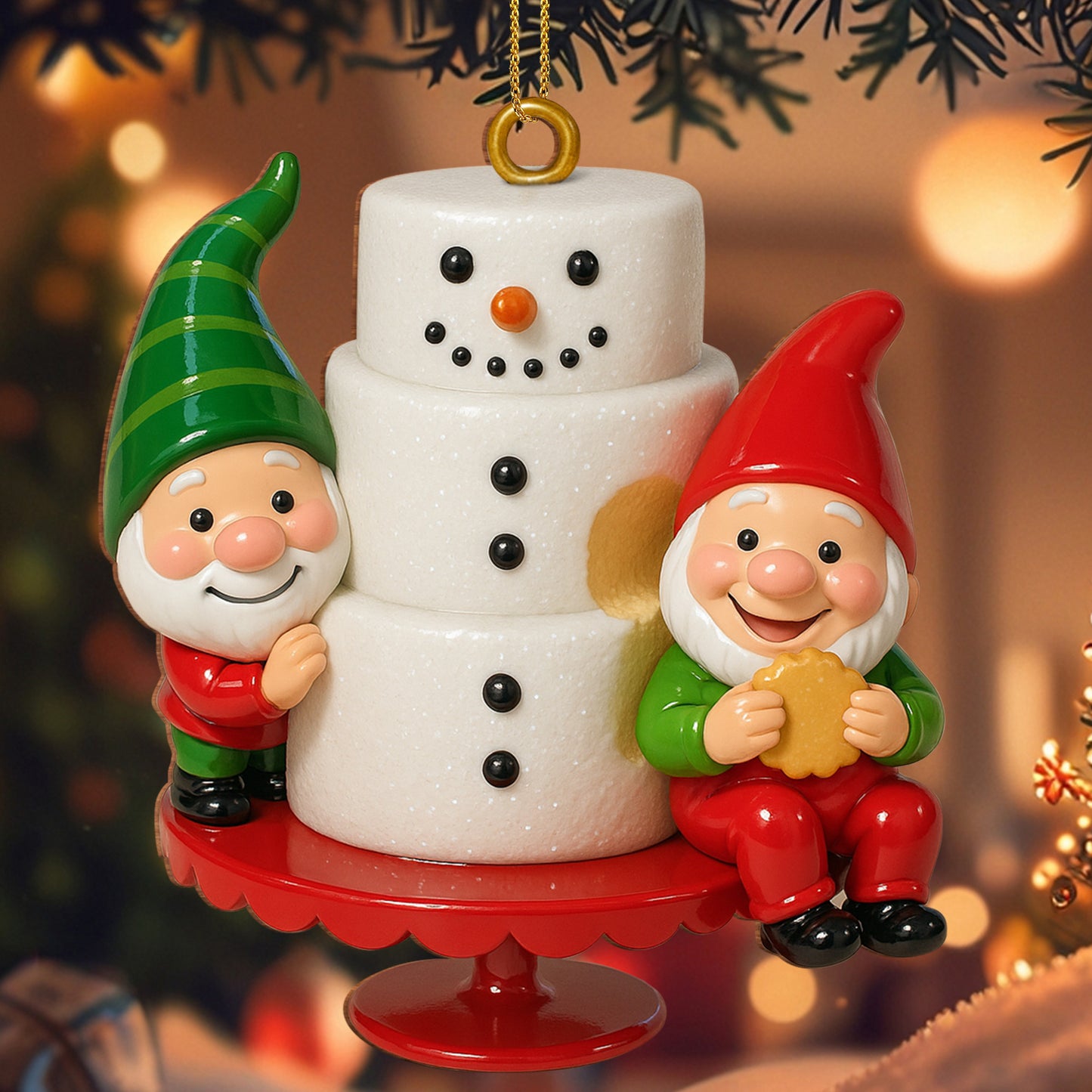 Celebrate The Holidays With Festive Snowman And Cheerful Gnomes