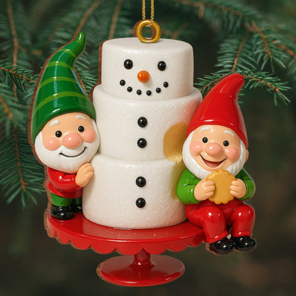 Celebrate The Holidays With Festive Snowman And Cheerful Gnomes
