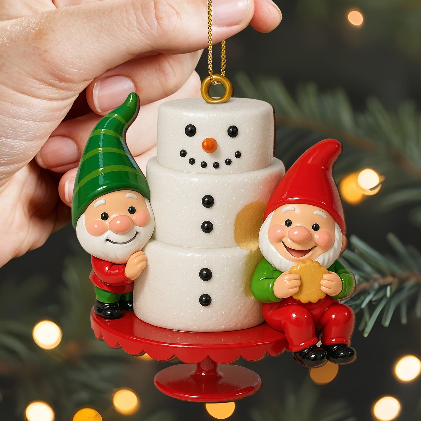 Celebrate The Holidays With Festive Snowman And Cheerful Gnomes