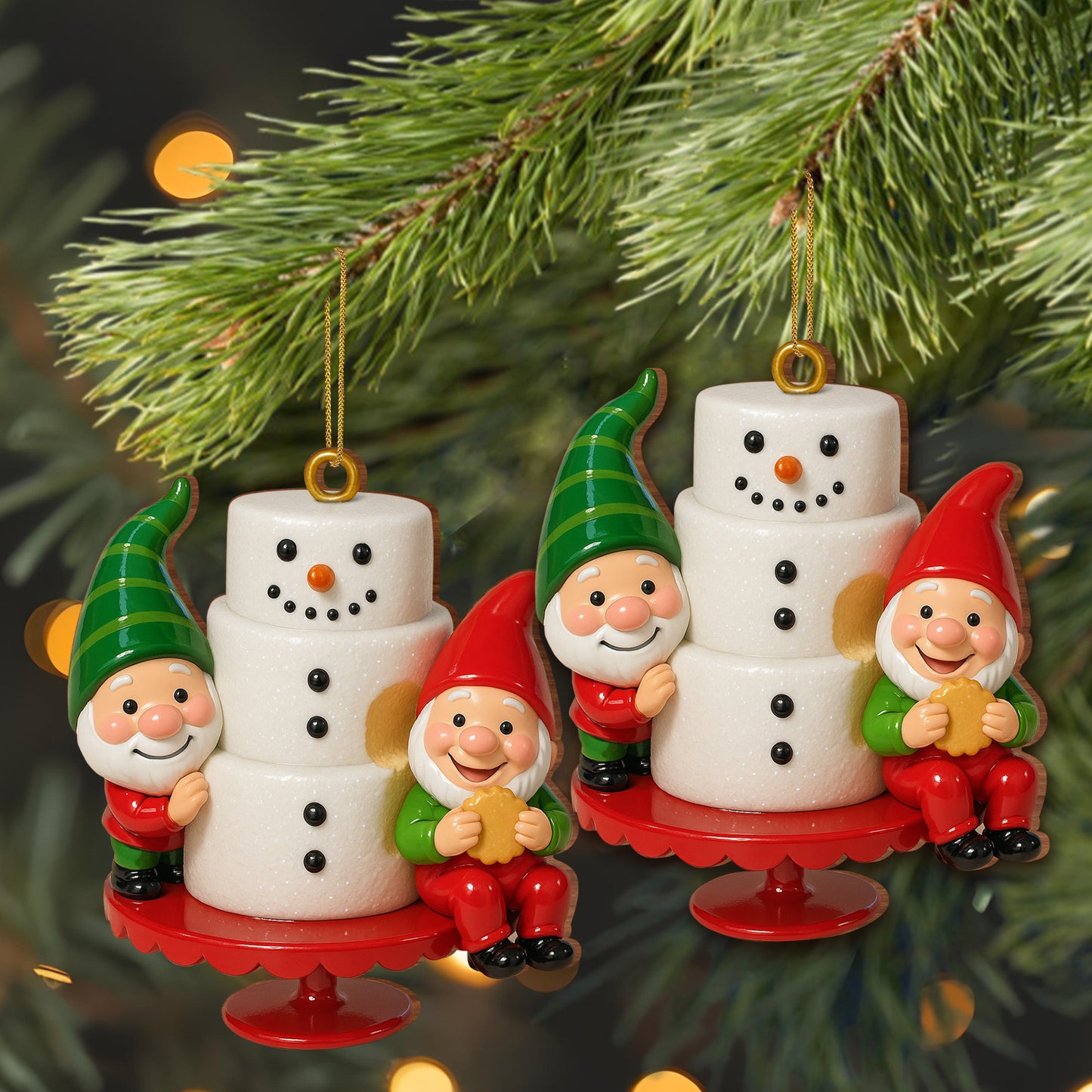 Celebrate The Holidays With Festive Snowman And Cheerful Gnomes