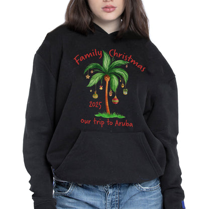 Family Christmas Palm Tree With Ornaments Design