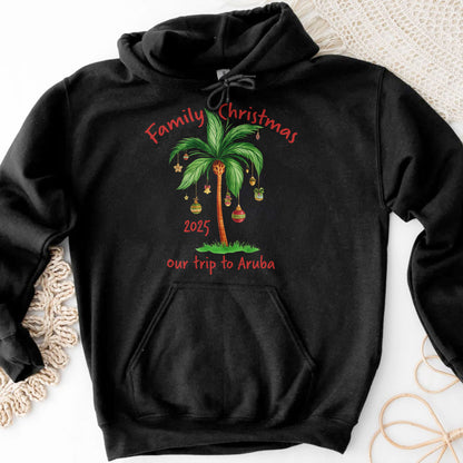 Family Christmas Palm Tree With Ornaments Design