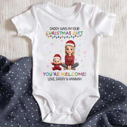 Daddy Says I'm Your Christmas Gift With Cute Cartoon Figures