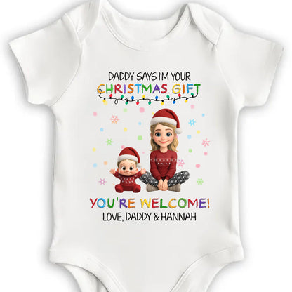 Daddy Says I'm Your Christmas Gift With Cute Cartoon Figures