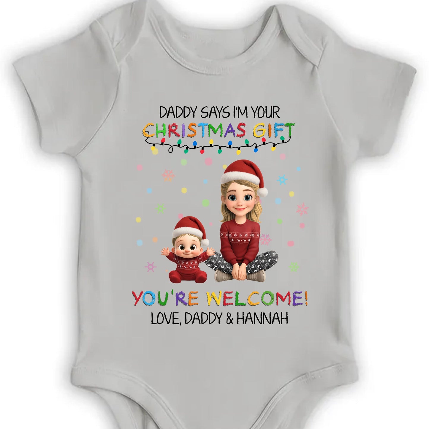 Daddy Says I'm Your Christmas Gift With Cute Cartoon Figures