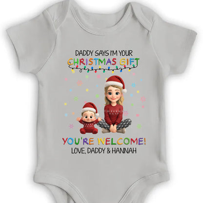 Daddy Says I'm Your Christmas Gift With Cute Cartoon Figures