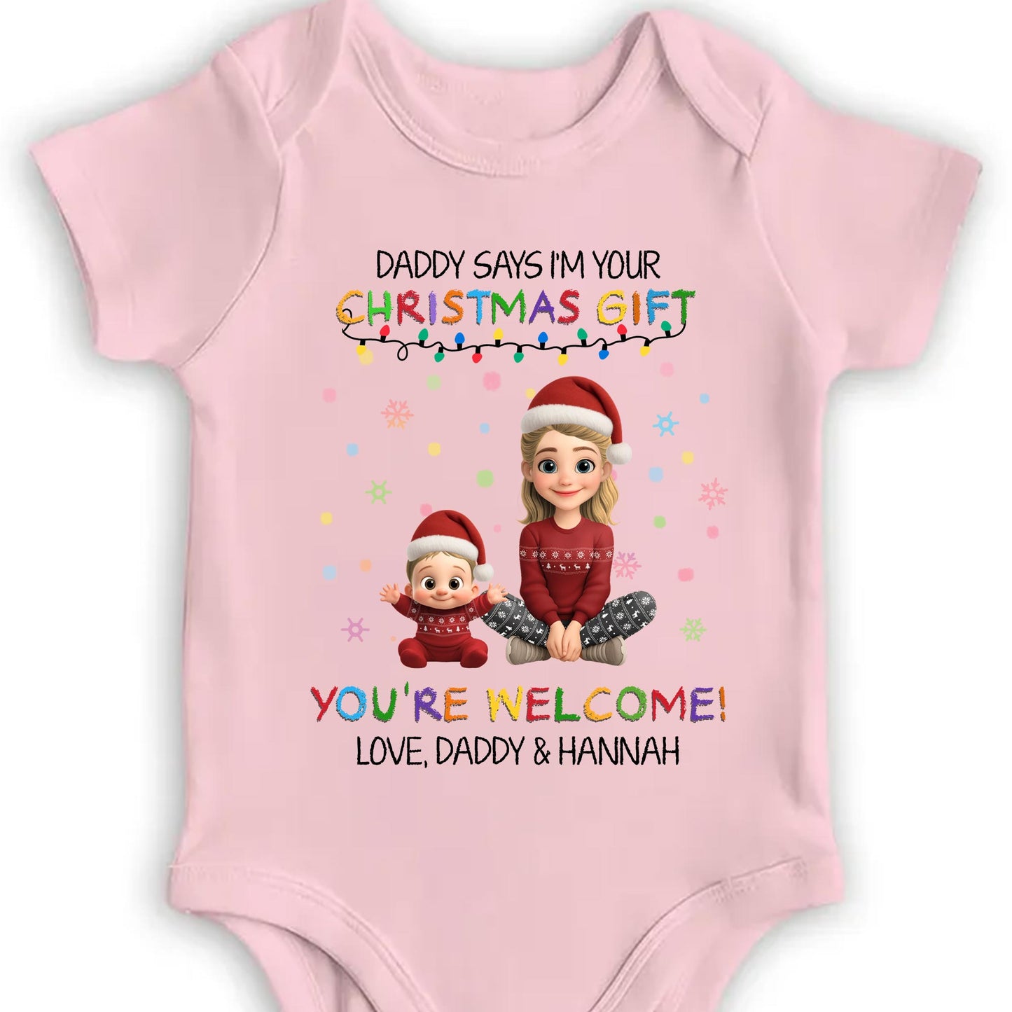 Daddy Says I'm Your Christmas Gift With Cute Cartoon Figures