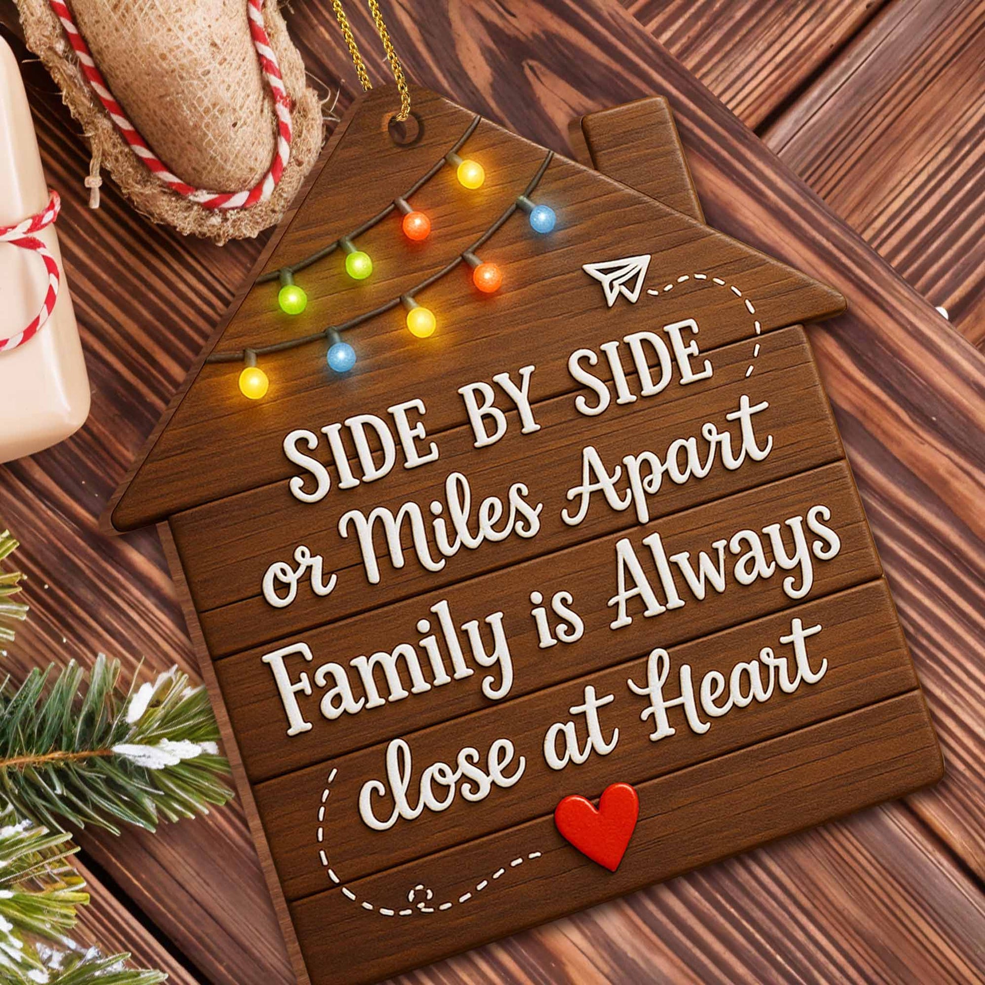Side By Side Or Miles Apart, Family House Ornament