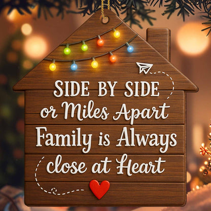 Side By Side Or Miles Apart, Family House Ornament