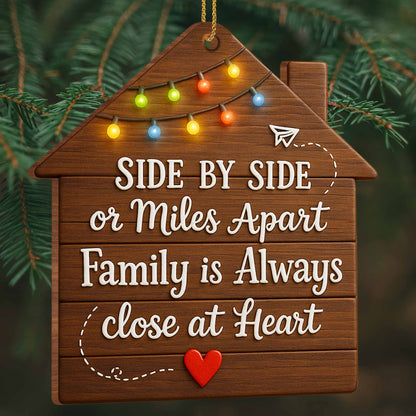 Side By Side Or Miles Apart, Family House Ornament