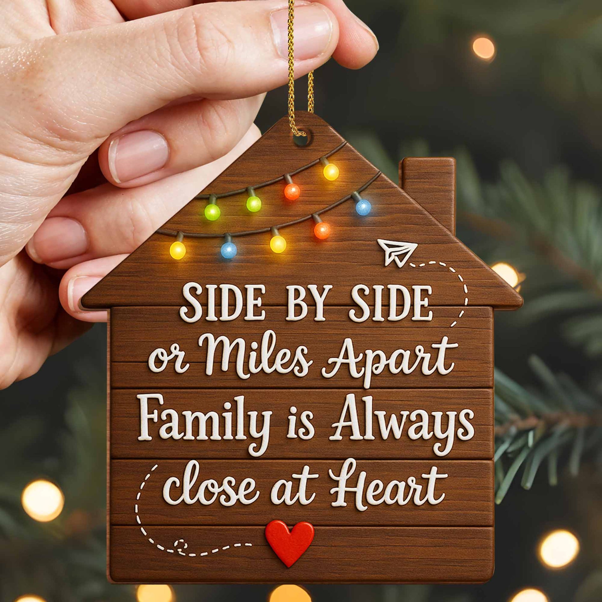 Side By Side Or Miles Apart, Family House Ornament