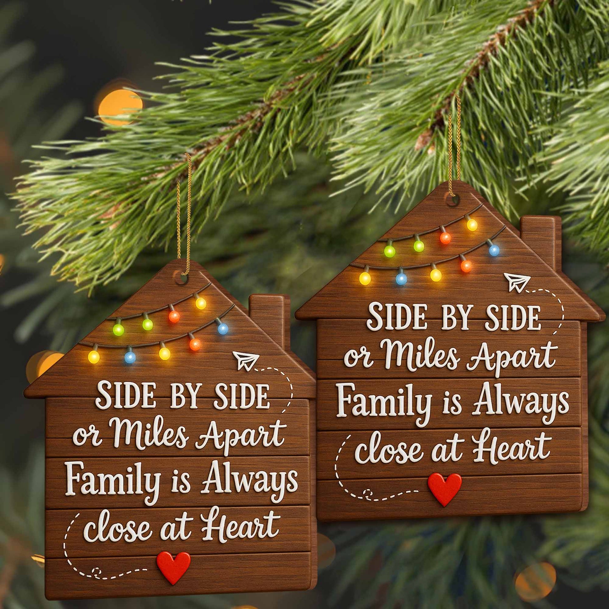 Side By Side Or Miles Apart, Family House Ornament