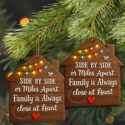 Side By Side Or Miles Apart, Family House Ornament