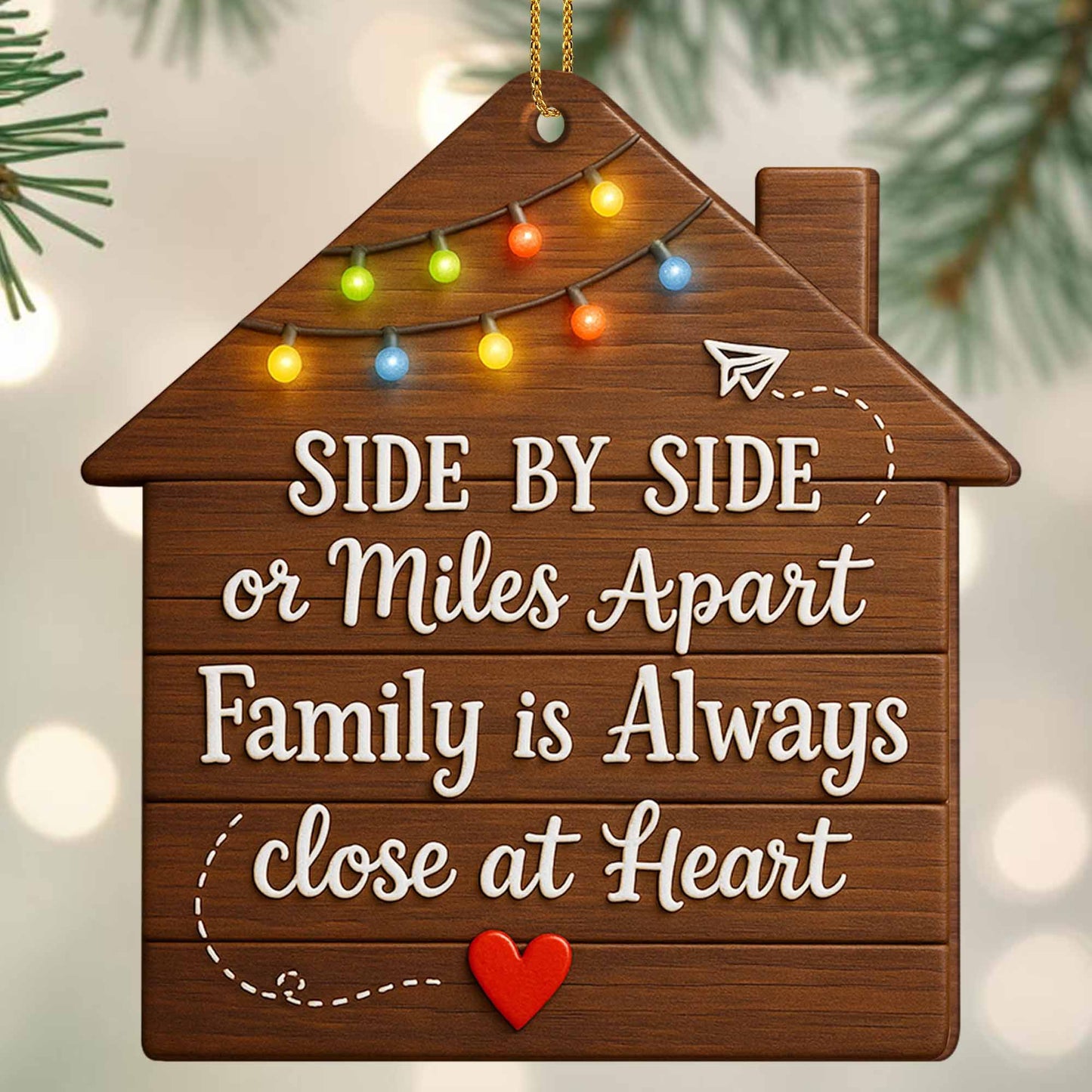 Side By Side Or Miles Apart, Family House Ornament