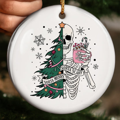 Sorta Merry, Sorta Scary With Skull And Christmas Tree