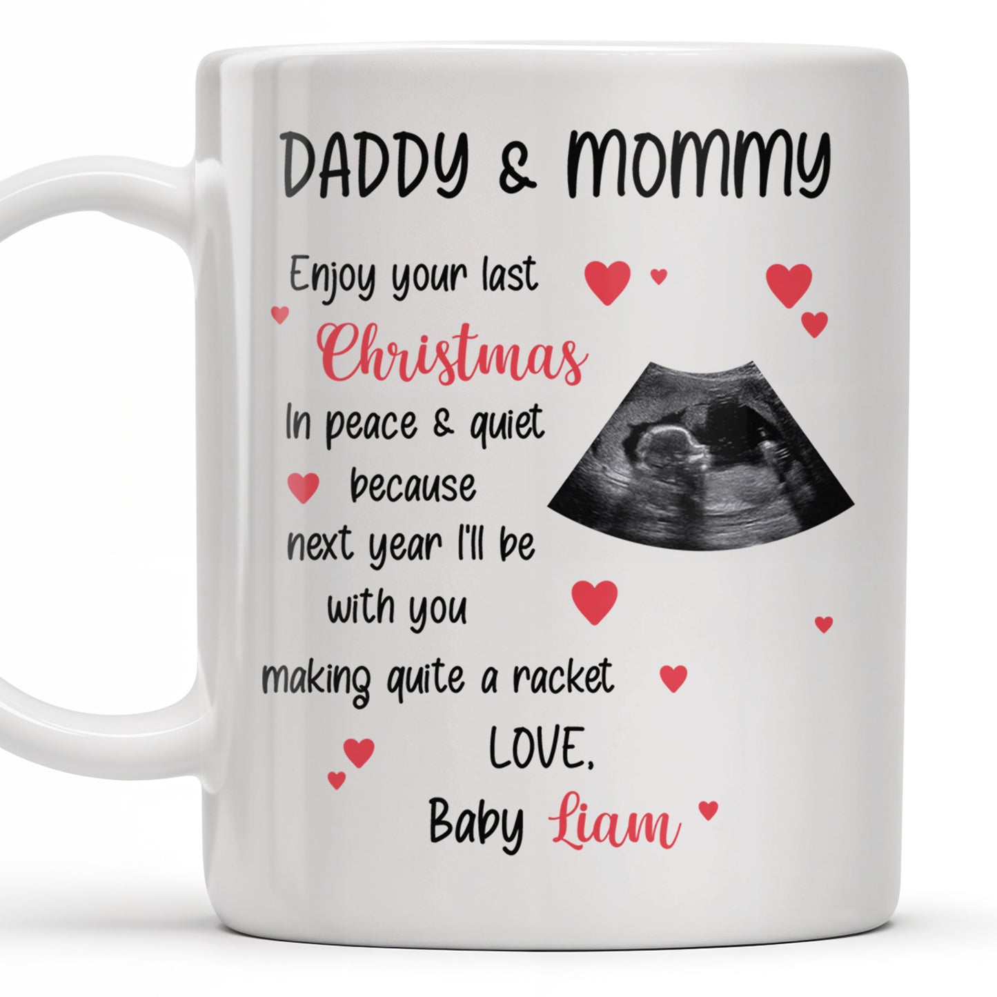 Daddy & Mommy Enjoy Your Last Christmas In Peace & Quiet - Personalized Custom Coffee Mug - XMAS095_MG
