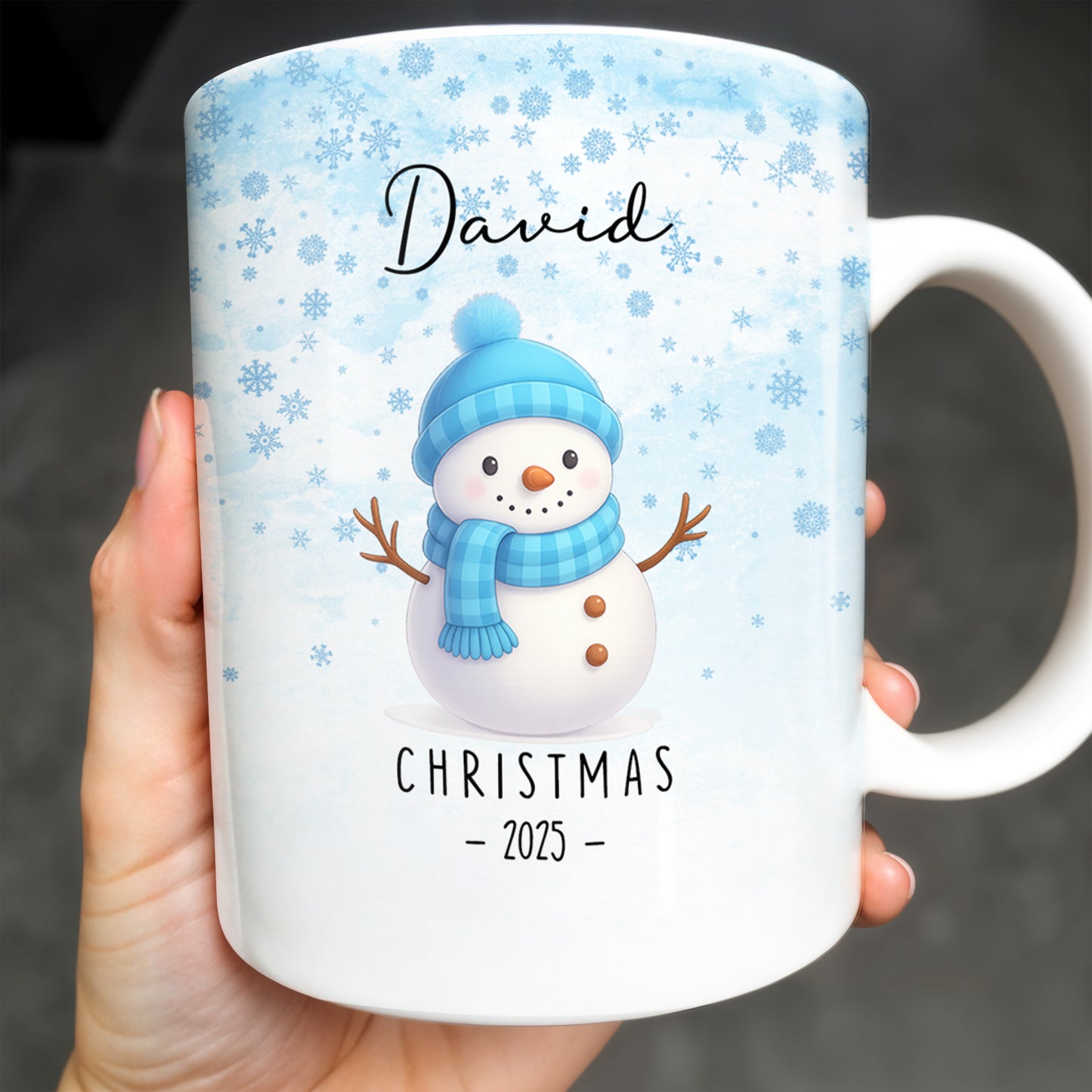 Christmas Snowman And Snowflakes Design