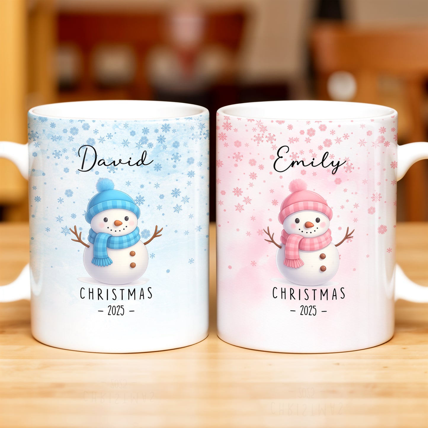 Christmas Snowman And Snowflakes Design