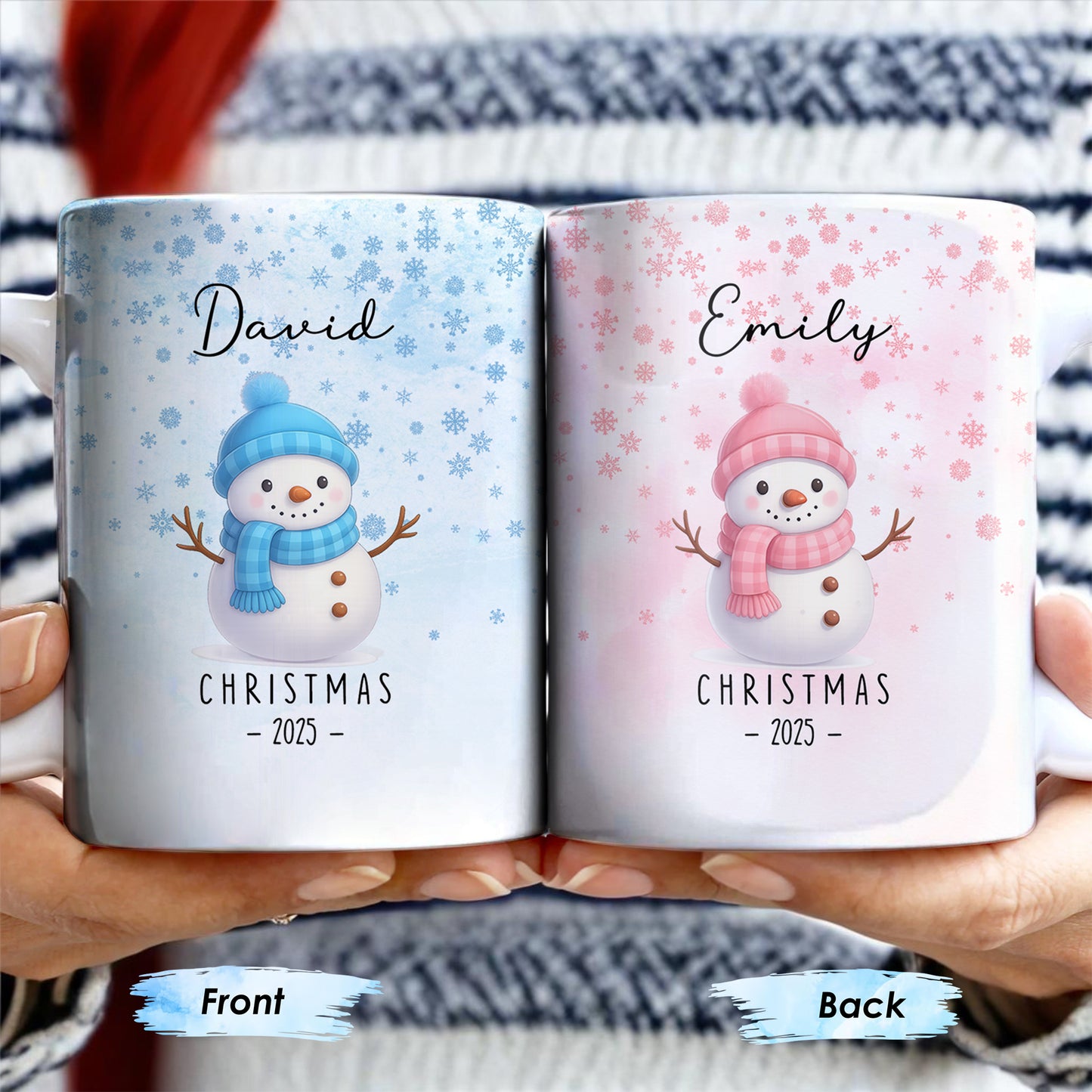 Christmas Snowman And Snowflakes Design