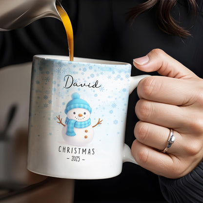 Christmas Snowman And Snowflakes Design