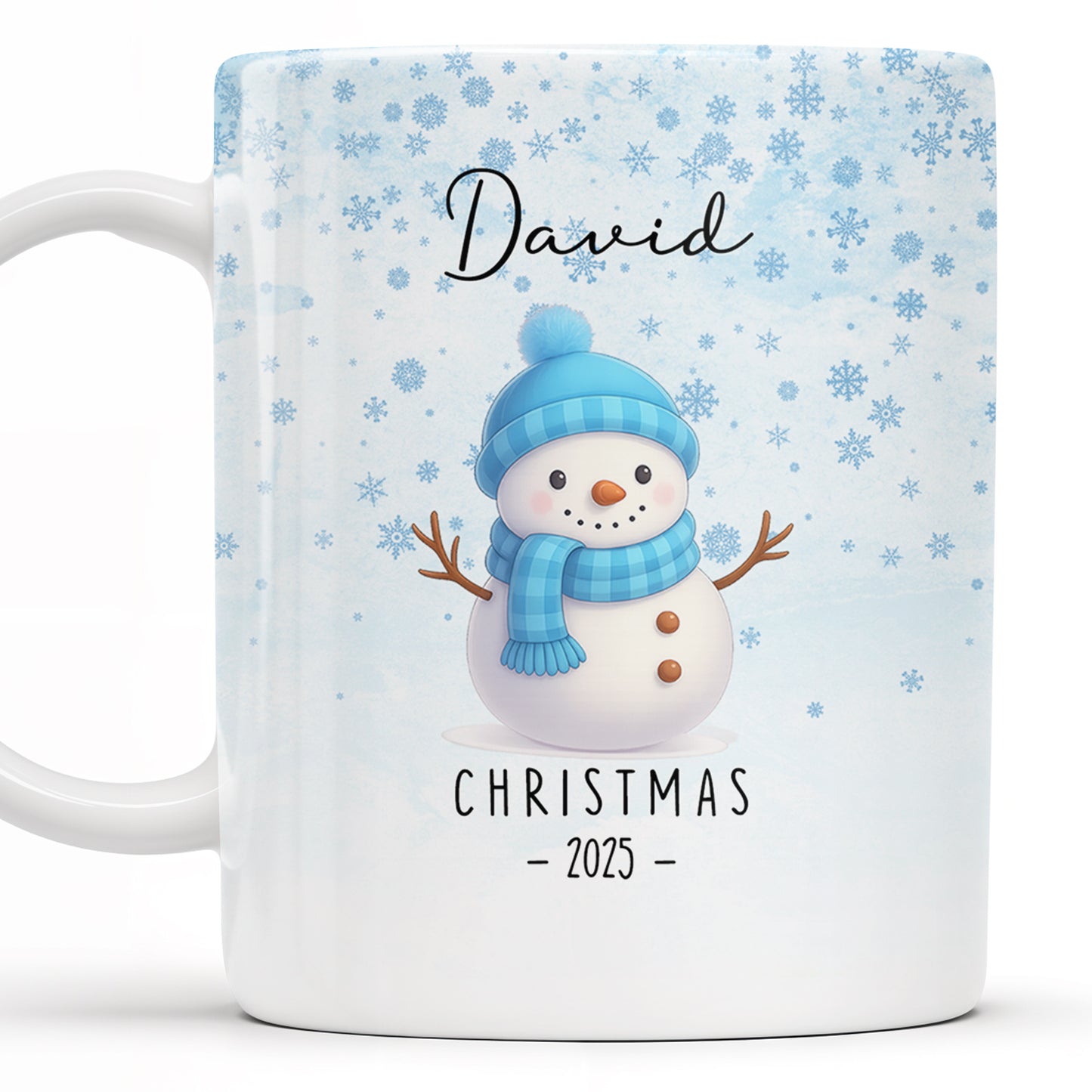 Christmas Snowman And Snowflakes Design