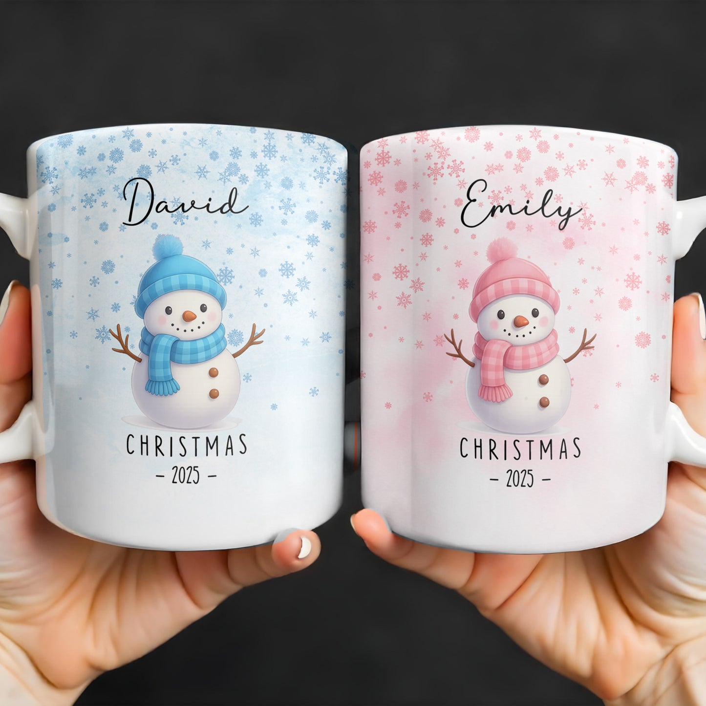 Christmas Snowman And Snowflakes Design