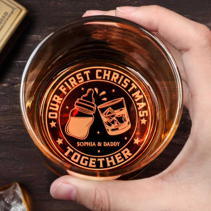 Our First Christmas Together, Baby Bottle And Whiskey Glass
