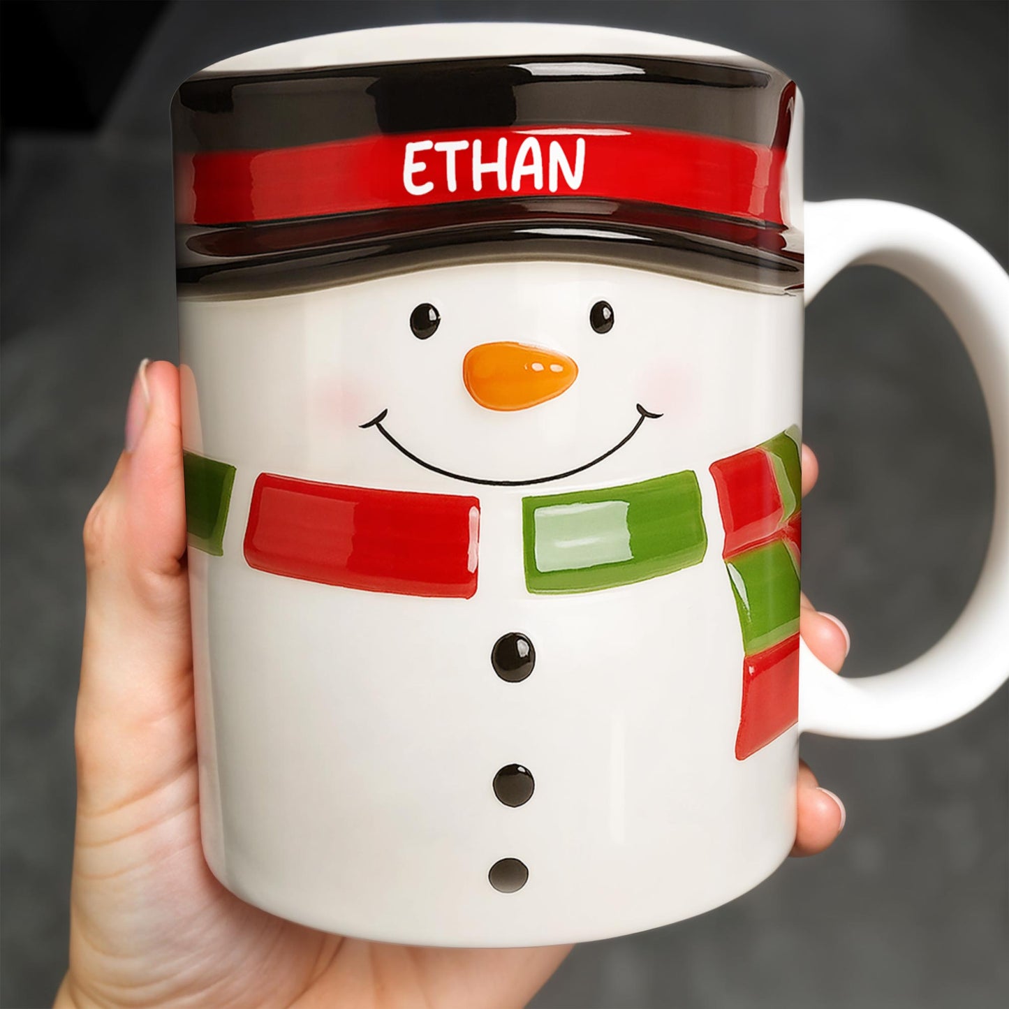 Celebrates Christmas With A Cheerful Santa Design - Personalized Custom Coffee Mug - XMAS092_MG