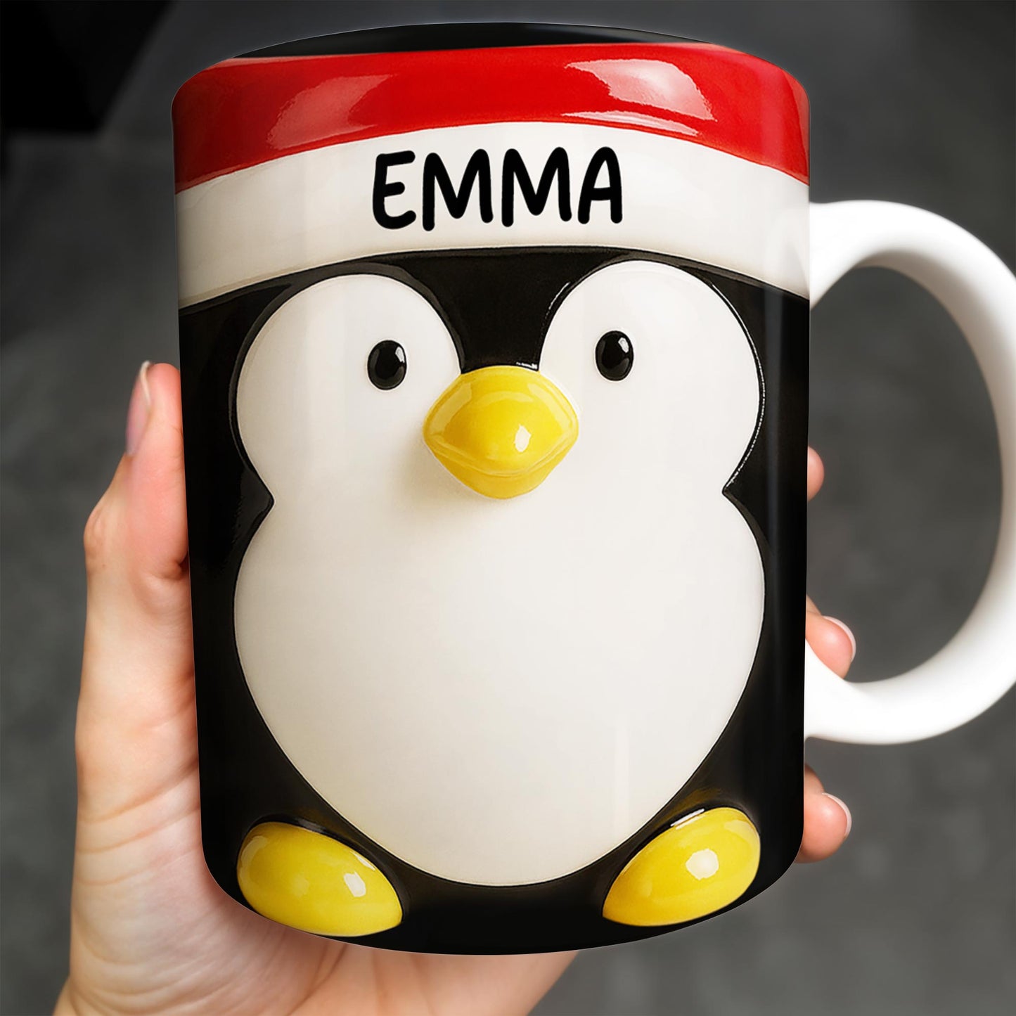 Celebrates Christmas With A Cheerful Santa Design - Personalized Custom Coffee Mug - XMAS092_MG