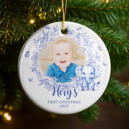 Celebrate Your Child's First Christmas With Flowers And Elephant