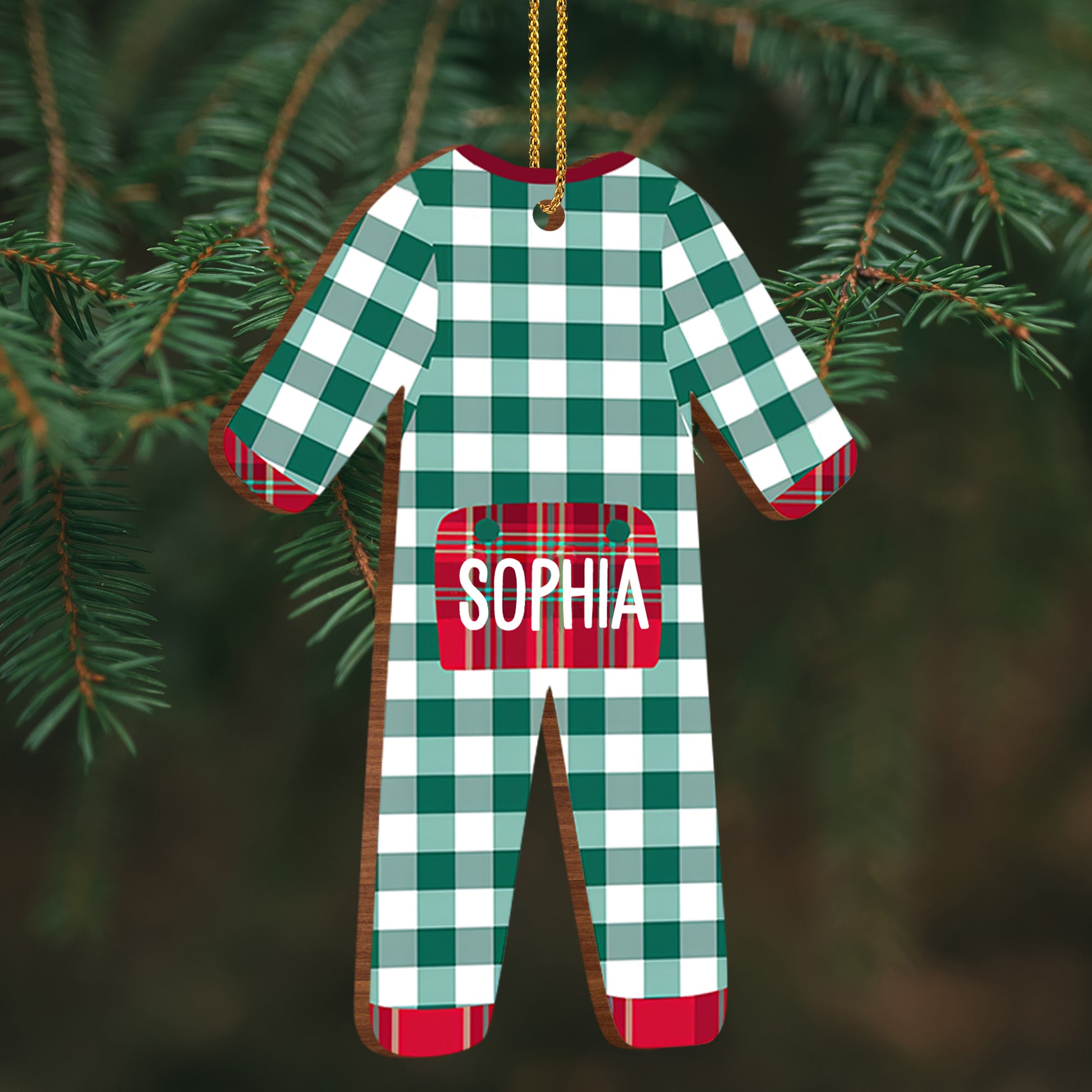 Celebrate Your Special Moments with Plaid Pattern Ornament