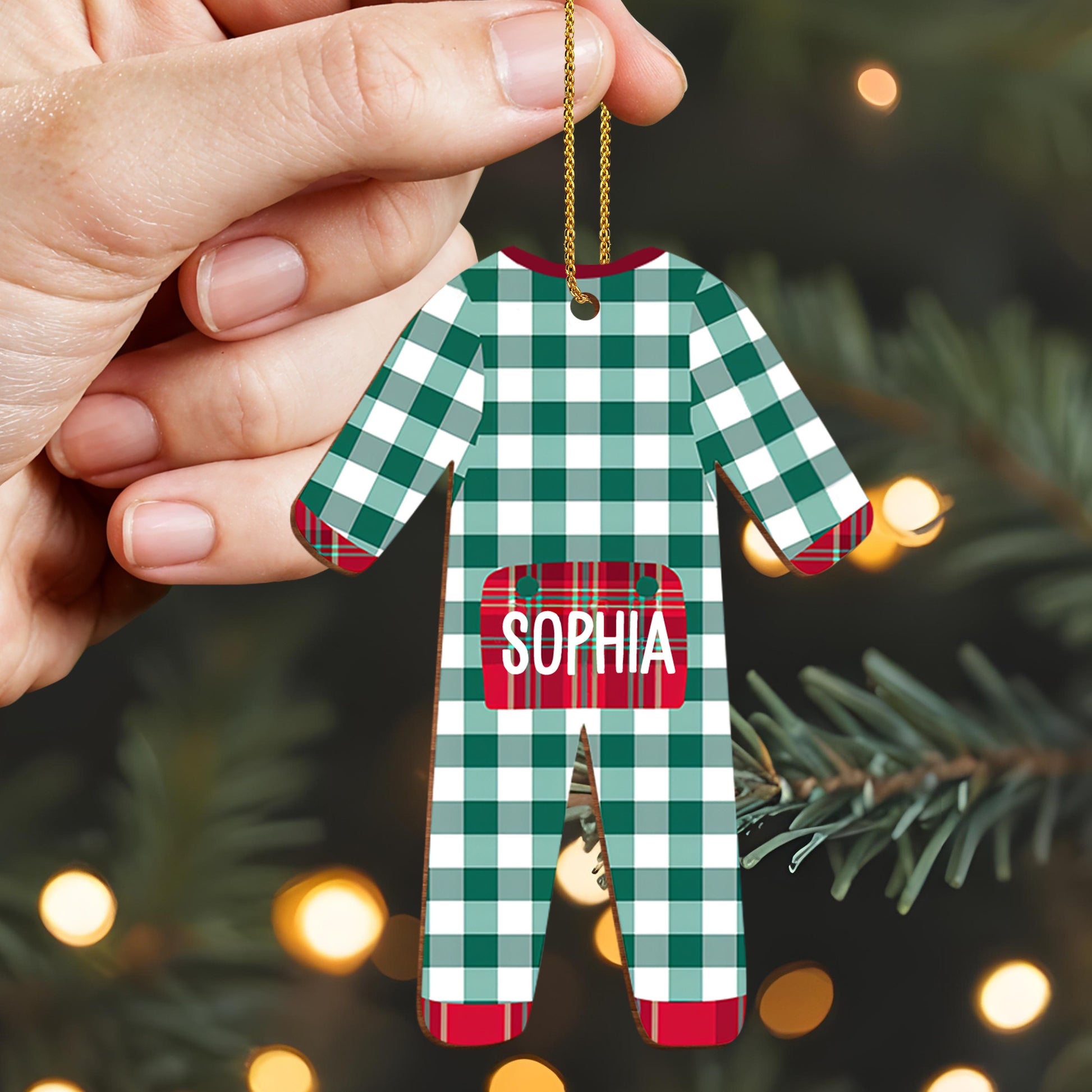 Celebrate Your Special Moments with Plaid Pattern Ornament